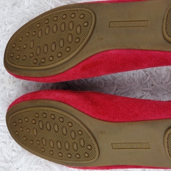 Talbots Red Suede Leather Tassel Upper Round Toe Slip On Flat Moccasin Shoe - Picture 8 of 16